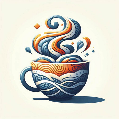 Coffee cup with abstract pattern. Vector illustration. Eps 10のイラスト素材
