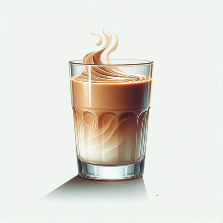 Illustration of a glass of cappuccino with a creamのイラスト素材