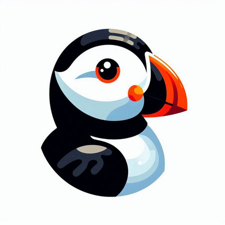 cartoon penguin isolated on a white background. vector illustration.のイラスト素材