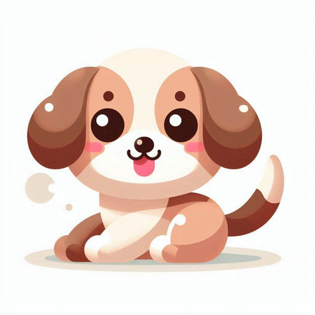 Cute cartoon dog. Vector illustration isolated on a white background.のイラスト素材