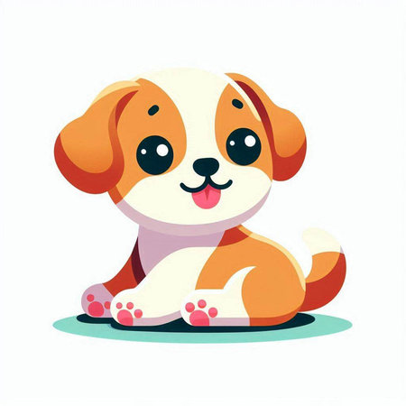 Cute cartoon dog. Vector illustration isolated on a white background.のイラスト素材