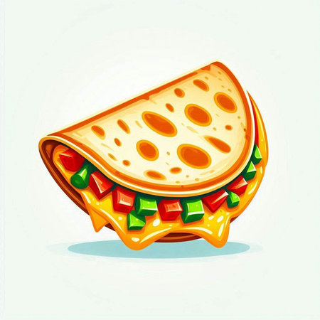 Illustration of a sandwich with cheese, tomato, cucumber and mayonnaiseのイラスト素材