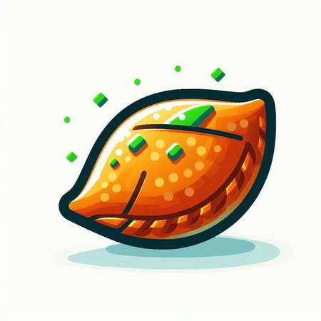 Illustration of a piece of pumpkin on a white background. Vector illustrationのイラスト素材