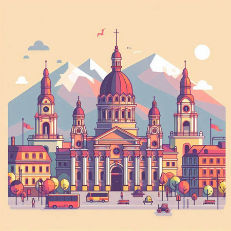 Munich, Germany. Famous european city. Vector illustrationのイラスト素材