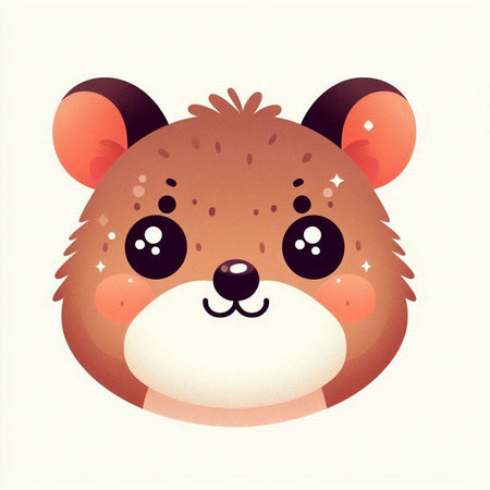 Cute cartoon hamster vector illustration. Cute hamster face.のイラスト素材