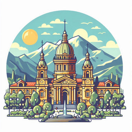 Budapest, Hungary. St. Stephen's Basilica.のイラスト素材