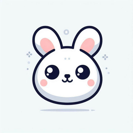 Cute bunny face. Vector illustration. Cute cartoon animal.のイラスト素材