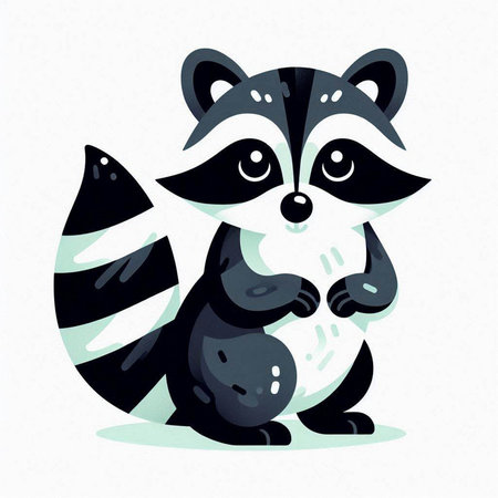 Cute raccoon. Vector illustration of a cartoon raccoon.のイラスト素材