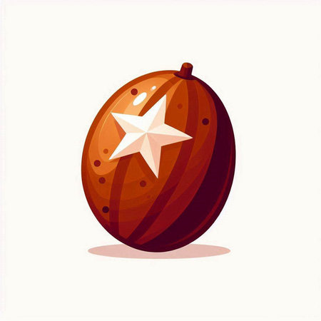 Illustration of an apple with a star isolated on a white backgroundのイラスト素材