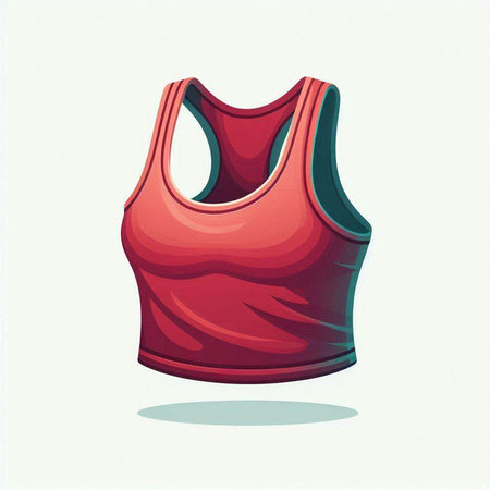Illustration of a red tank top isolated on a white background.のイラスト素材
