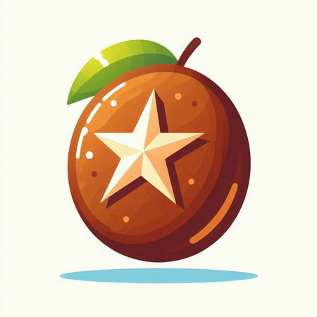 Illustration of orange fruit with a star on a white background.のイラスト素材