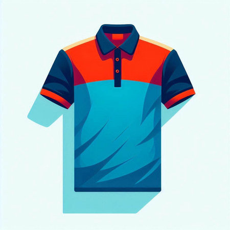 Illustration of a polo shirt in retro style, vector illustrationのイラスト素材
