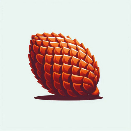 Pine cone isolated on white background. Vector illustration. Eps 10.のイラスト素材