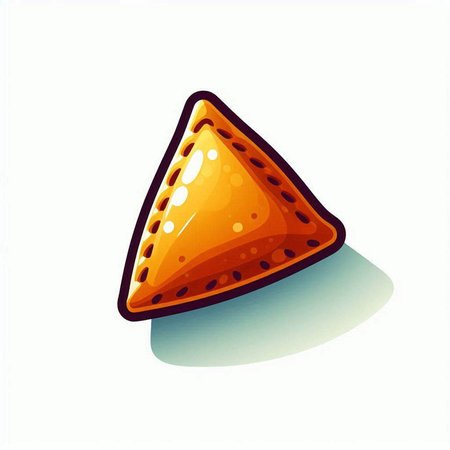 Illustration of a piece of triangle pie on a white background.のイラスト素材