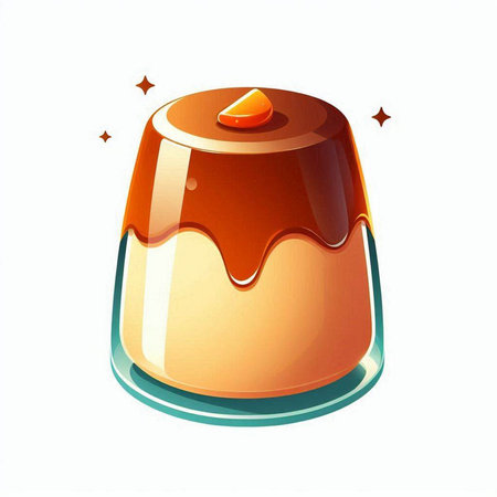 Vector illustration of a chocolate pudding on a white background. Eps 10のイラスト素材