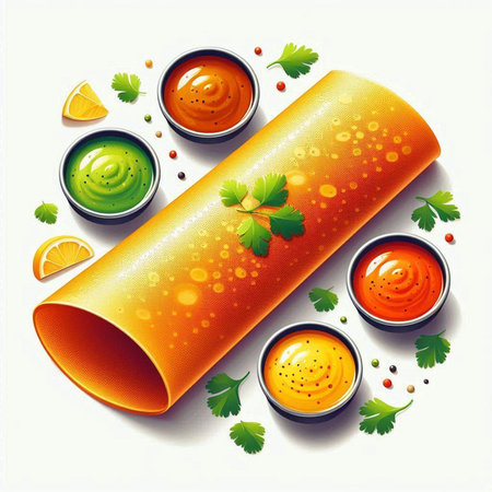 Vector illustration of ketchupnnaise and mustard with parsleyのイラスト素材