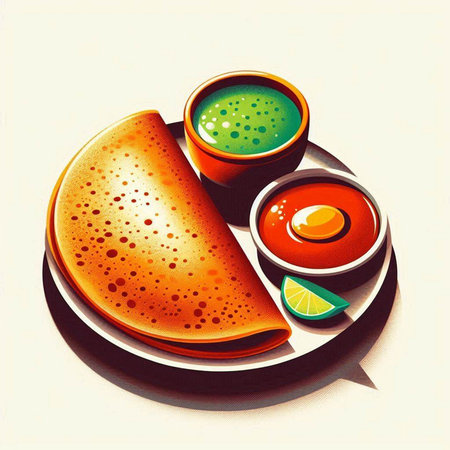 Illustration of a cup of green tea with pancakes and lime.のイラスト素材