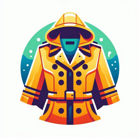 Firefighter in uniform and helmet vector illustration. Firefighter icon.のイラスト素材