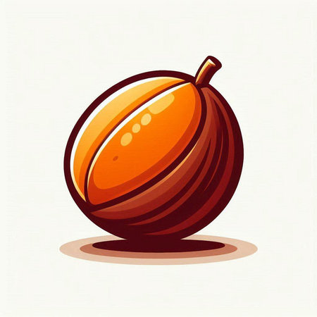 Illustration of a fresh ripe apricot on a white backgroundのイラスト素材