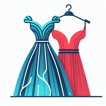 Wedding dress on hanger isolated on white background. Vector illustration.のイラスト素材