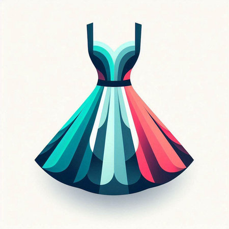 Women's dress. Fashion icon. Vector illustration. Eps 10.のイラスト素材