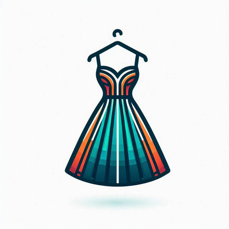 Dress icon, vector illustration. Flat design style. Fashion concept.のイラスト素材