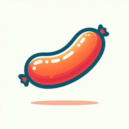 Sausage icon. Vector illustration. Isolated on white background.のイラスト素材