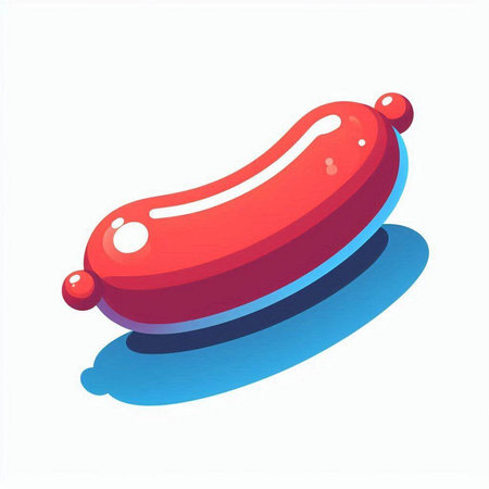 Sausage icon isolated on a white background. Vector illustration.のイラスト素材