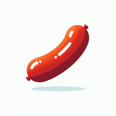 Sausage icon. Vector illustration isolated on a white background.のイラスト素材