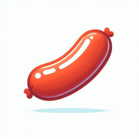 Sausage on a white background. Vector illustration. Eps 10のイラスト素材