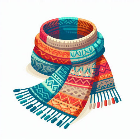 Colorful scarf isolated on white background. Vector illustration for your designのイラスト素材