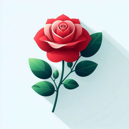 Red rose on a white background. Vector illustration. Eps 10.のイラスト素材