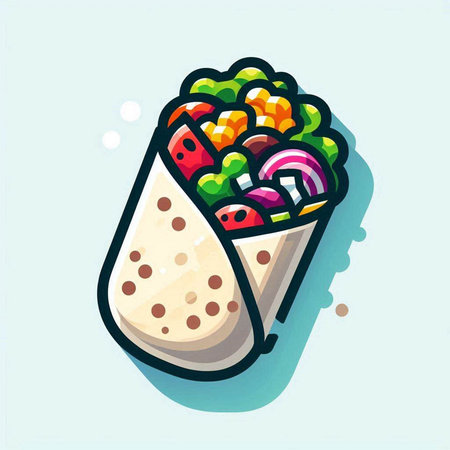 Mexican burrito icon. Traditional mexican food. Vector illustrationのイラスト素材