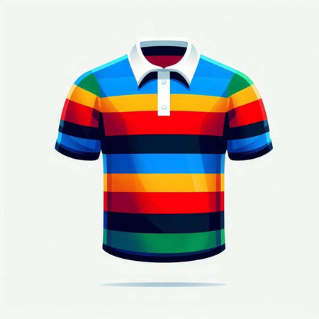 Colorful polo shirt on white background. Vector Illustration.のイラスト素材
