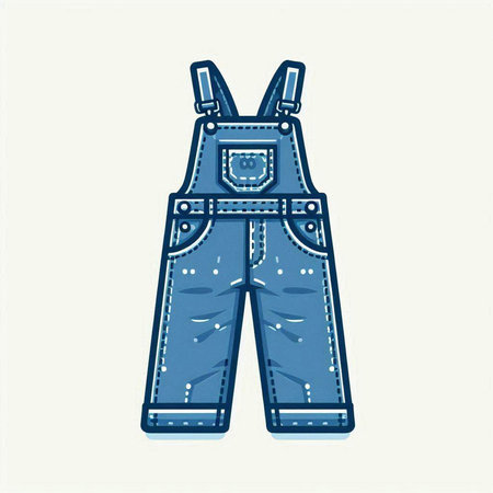Denim overalls icon. Jeans design. Vector illustration.のイラスト素材