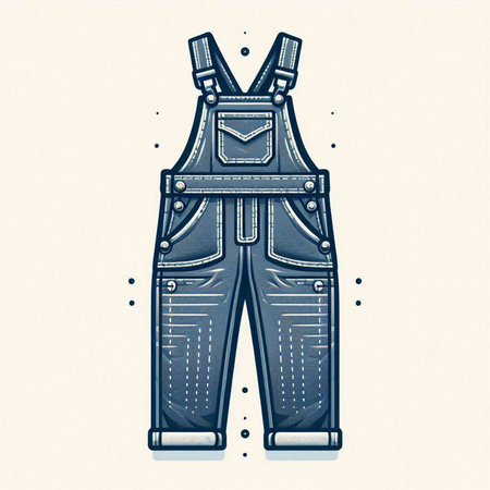 Denim overalls. Jeans fashion design. Vector illustration.のイラスト素材