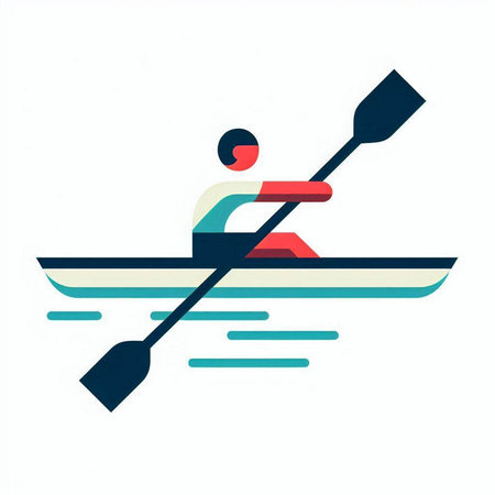 Kayaking, kayaking, canoeing, canoeing vector illustrationのイラスト素材