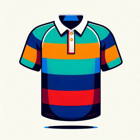 Colored polo shirt on a white background. Vector illustration.のイラスト素材