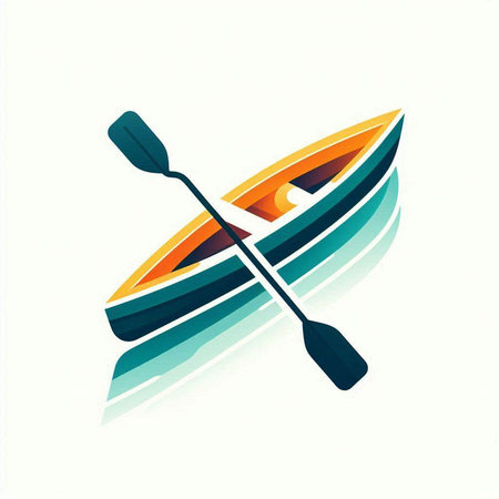 kayak with paddle icon, vector illustration, eps10.のイラスト素材
