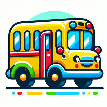 School bus. Vector illustration. Isolated on a white background.のイラスト素材