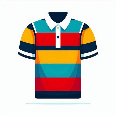 Colorful polo shirt isolated on white background. Vector illustration.のイラスト素材