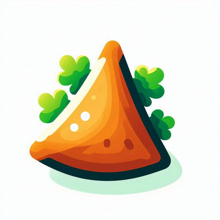 Illustration of a slice of cheese isolated on a white background.のイラスト素材