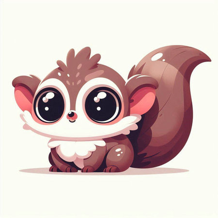 Cute cartoon squirrel isolated on a white background. Vector illustration.のイラスト素材