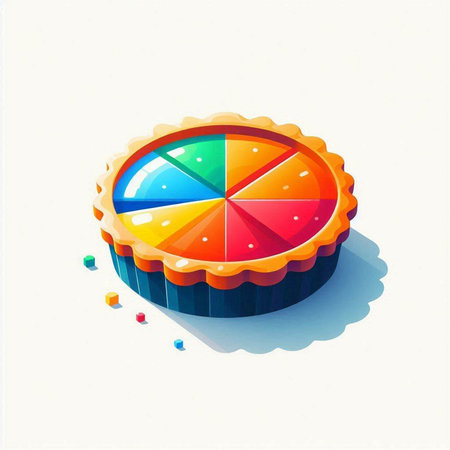 Colorful pie on white background. Vector illustration. Eps 10.のイラスト素材