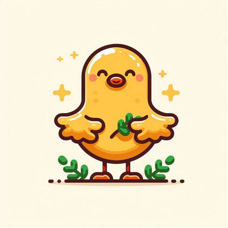 Cute little chicken. Vector flat cartoon character illustration icon design.のイラスト素材