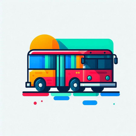 Colorful bus on a white background. Vector illustration. Eps 10のイラスト素材