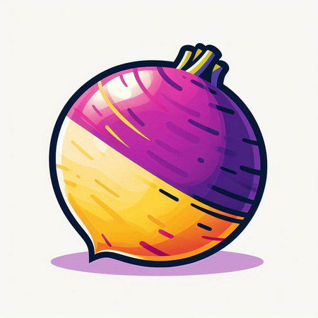 Illustration of a purple radish isolated on a white background.のイラスト素材