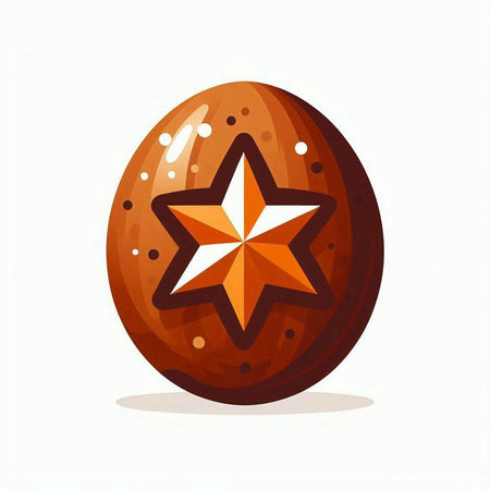 Easter egg with a star on white background. Vector illustration.のイラスト素材