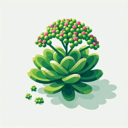 Succulent plant isolated on a white background. Vector illustration.のイラスト素材