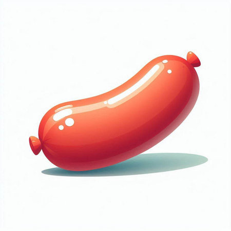 Illustration of a sausage on a white background. Vector illustration.のイラスト素材